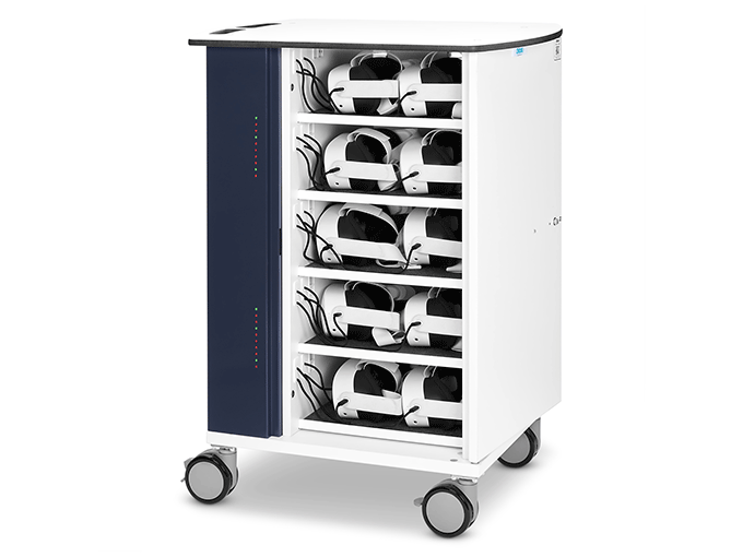 Zioxi onView2 — Chariot de charge 20 casques VR, portes ouvertes