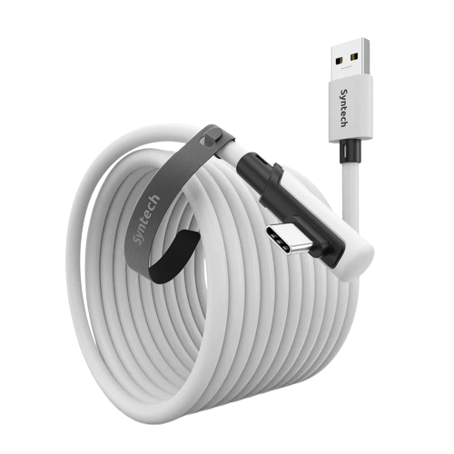 Syntech Link Cable — vue principale câble blanc pour Meta Quest 3 / Quest 2 / Pico 4