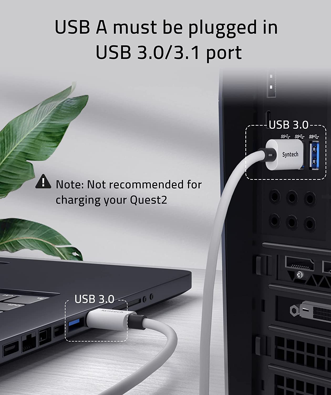 Syntech Link Cable — connecteur USB-C coudé en L, détail