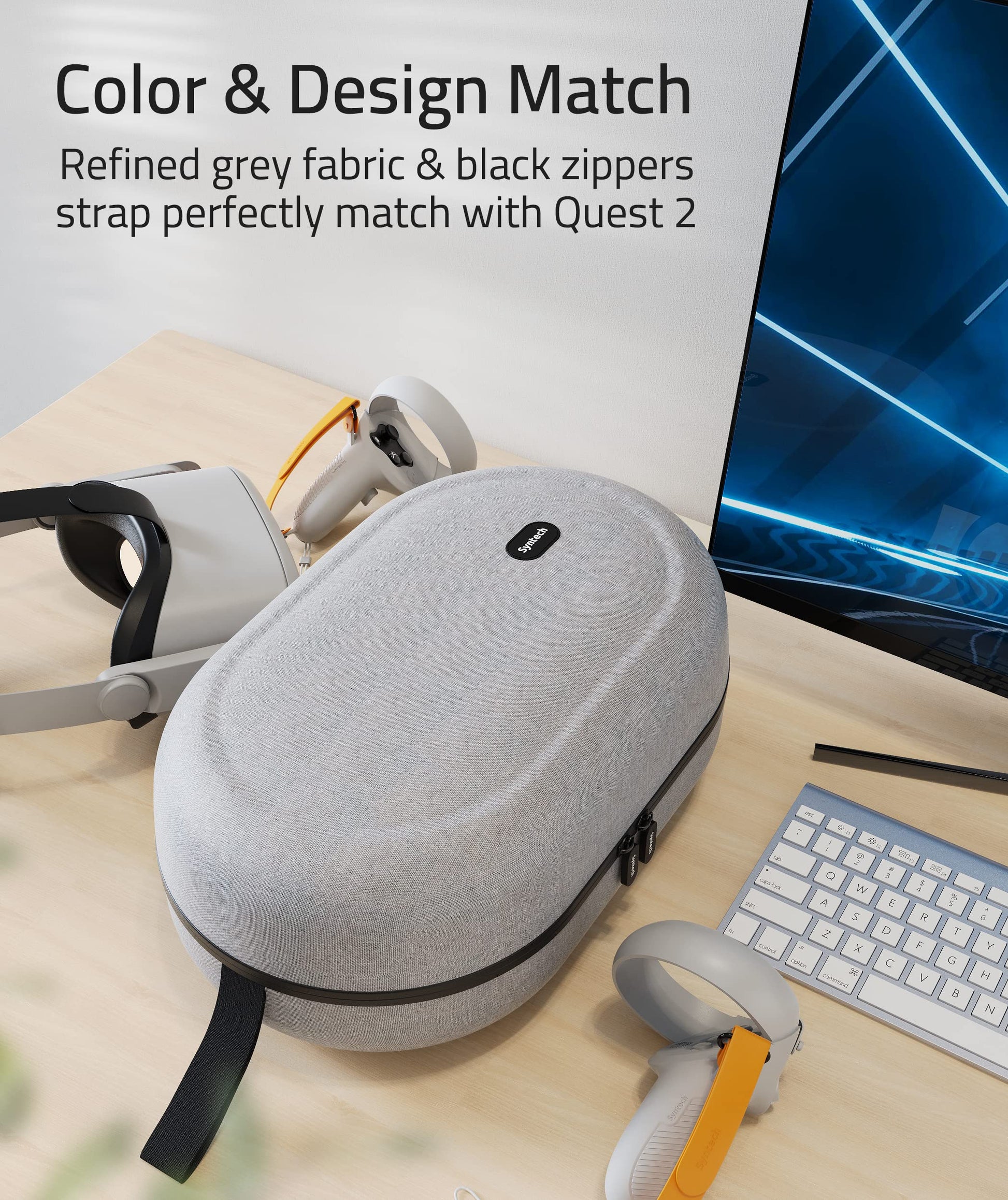 Syntech Étui rigide Large — casque et manettes rangés à l'intérieur